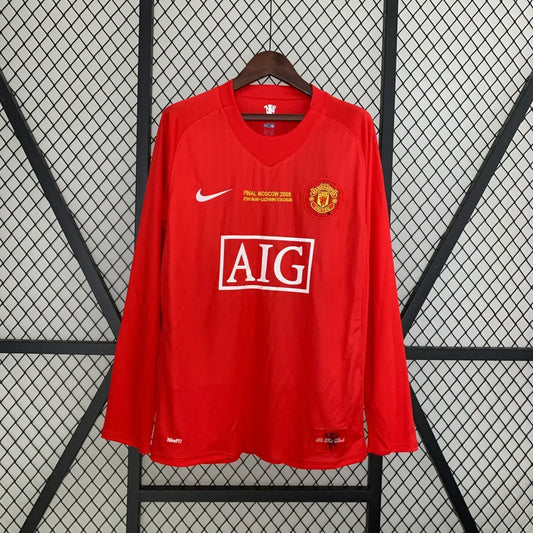 Manchester United Retro 2007-2008 Local Kit Manga Larga