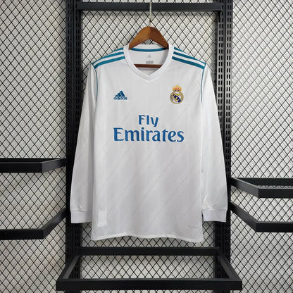 2017-2018 Retro Real Madrid Local Kit Manga Larga