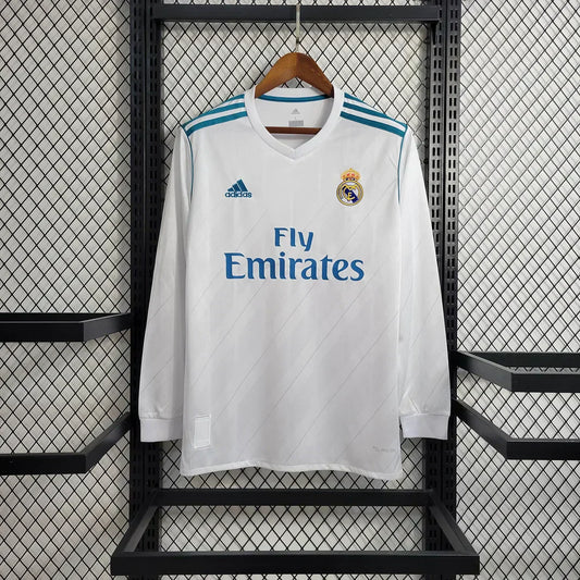 2017-2018 Retro Real Madrid Local Kit Manga Larga