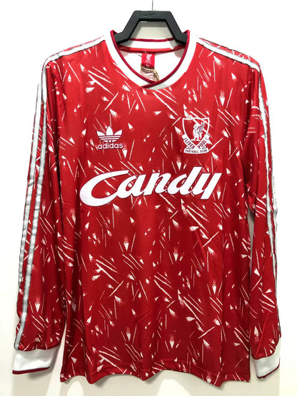 1989-1991 Retro Liverpool Local Manga Larga