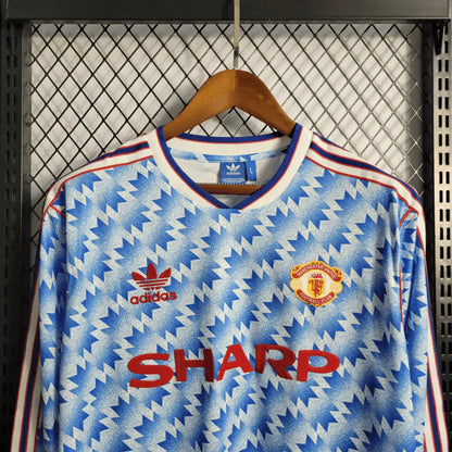 1990/1992 Retro Manchester United Visitante Manga Larga