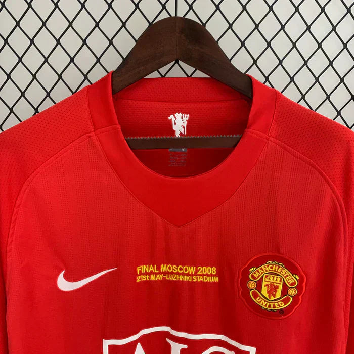 Manchester United Retro 2007-2008 Local Kit Manga Larga