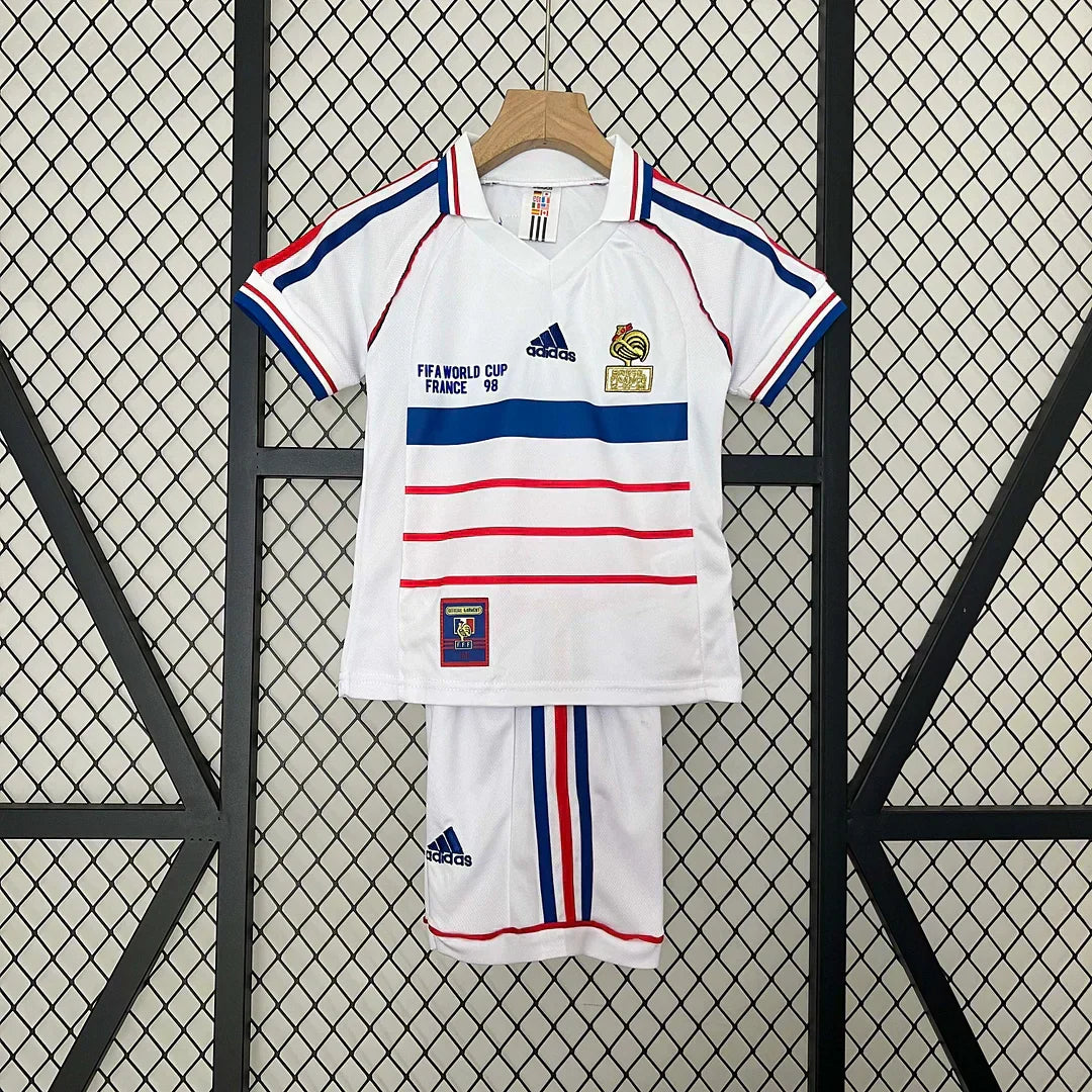 1998 Retro France Visitante Kit Talla Niño