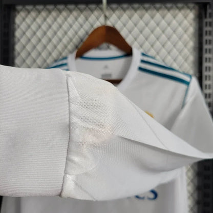 2017-2018 Retro Real Madrid Local Kit Manga Larga