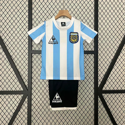 1986 Retro Argentina Local Kit Talla Niño