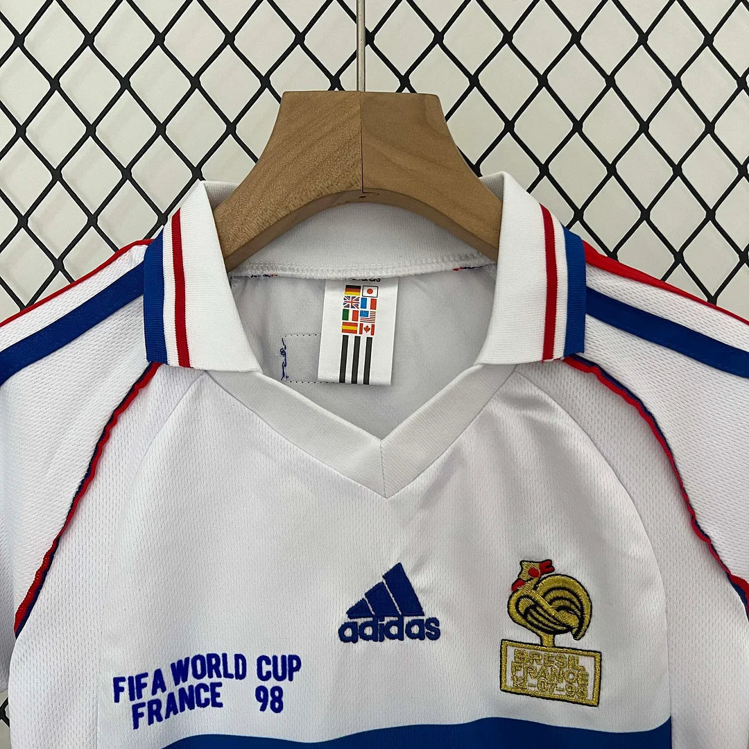 1998 Retro France Visitante Kit Talla Niño