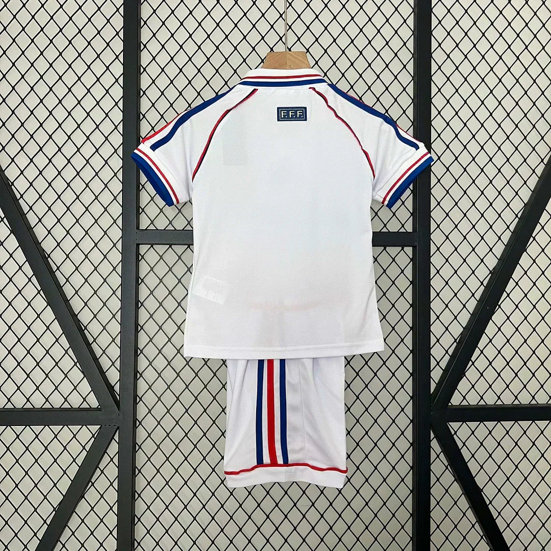 1998 Retro France Visitante Kit Talla Niño