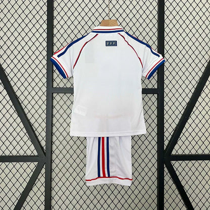1998 Retro France Visitante Kit Talla Niño