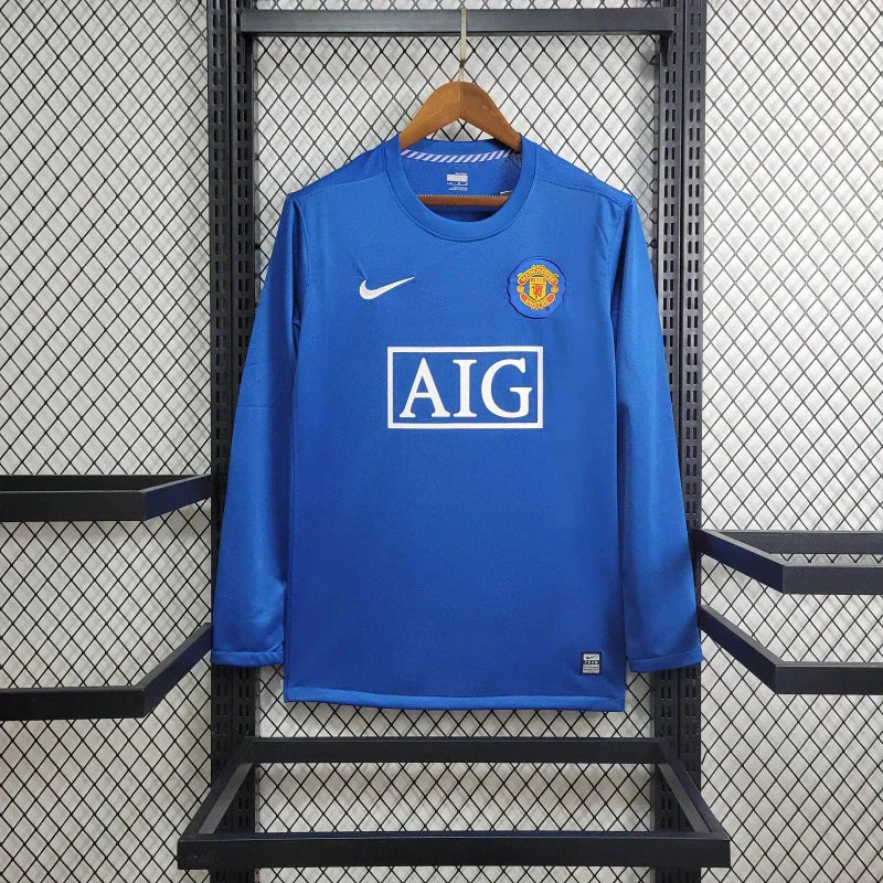 Manchester United Retro 2008/2009 Alternativa Kit Manga Larga