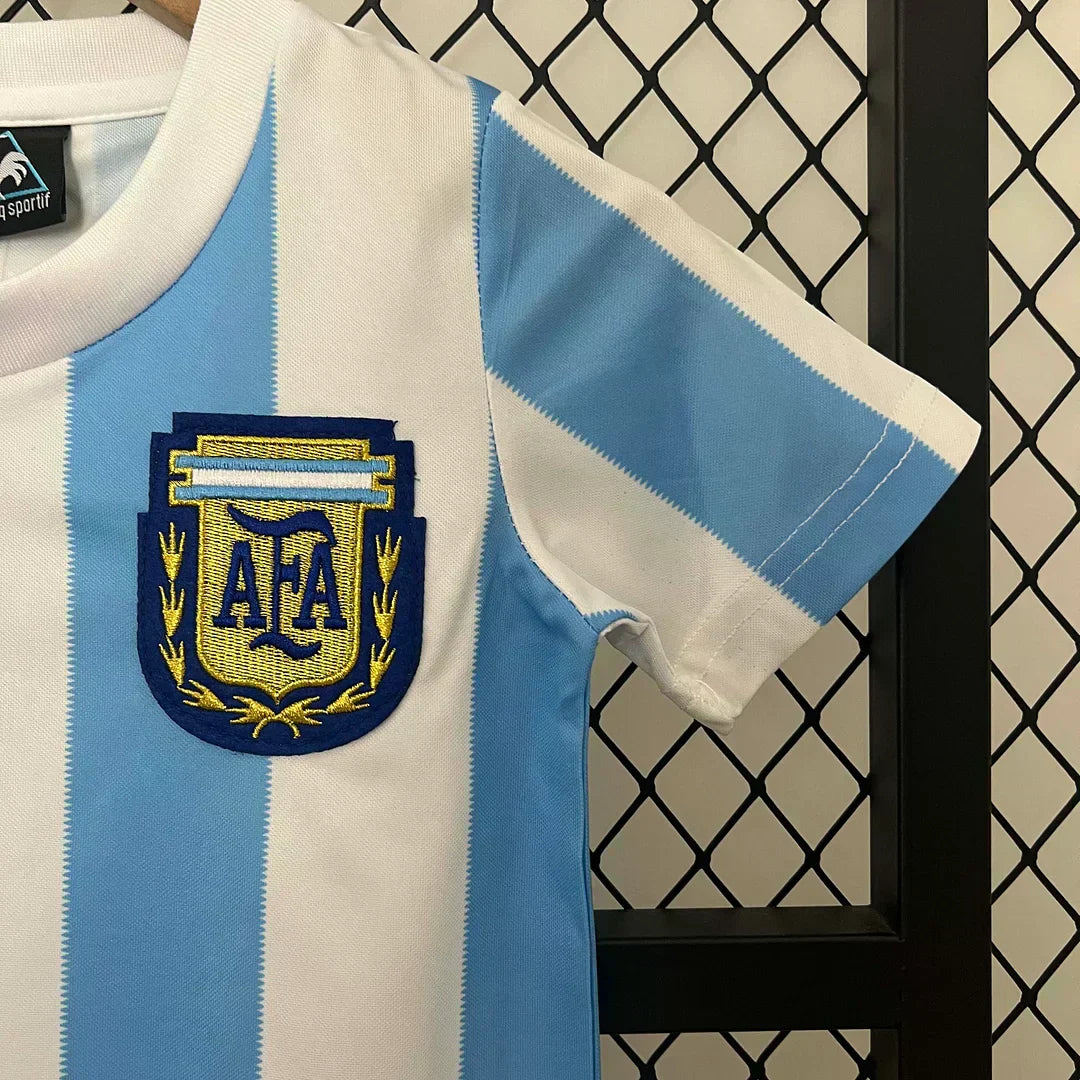 1986 Retro Argentina Local Kit Talla Niño
